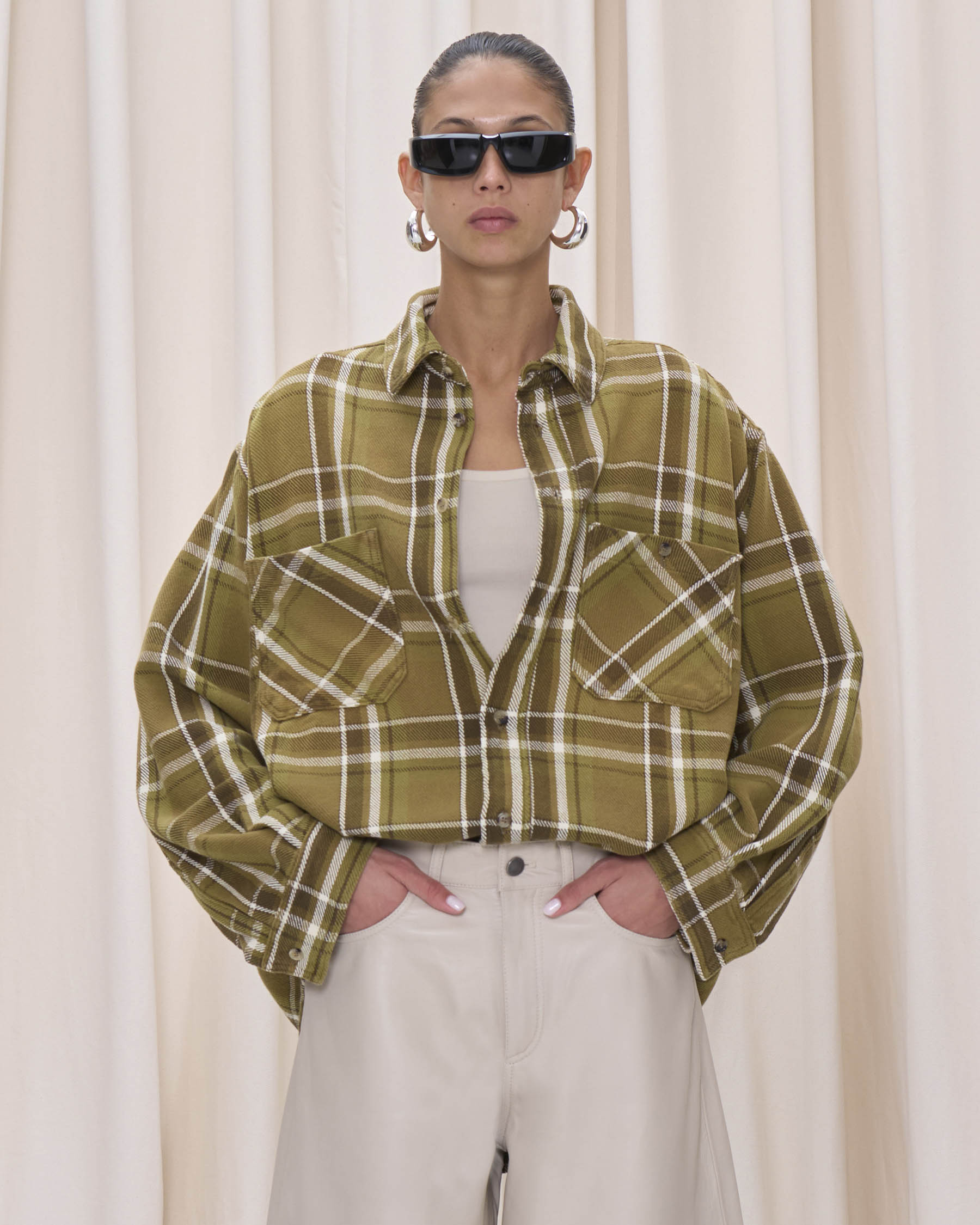 NELSON CHECK 99 SHIRT // MILITARY – Haikure