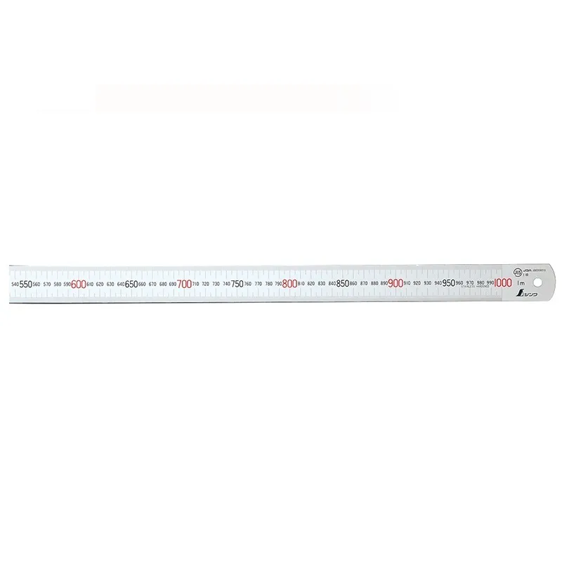 はかり商店 / 13048：直尺 シルバー 1m：JIS適合品・赤数字入