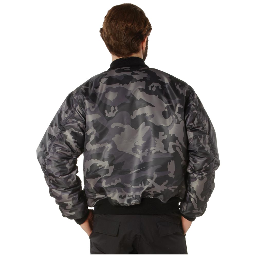 Black Camouflage MA-1 Bomber Flight Jacket