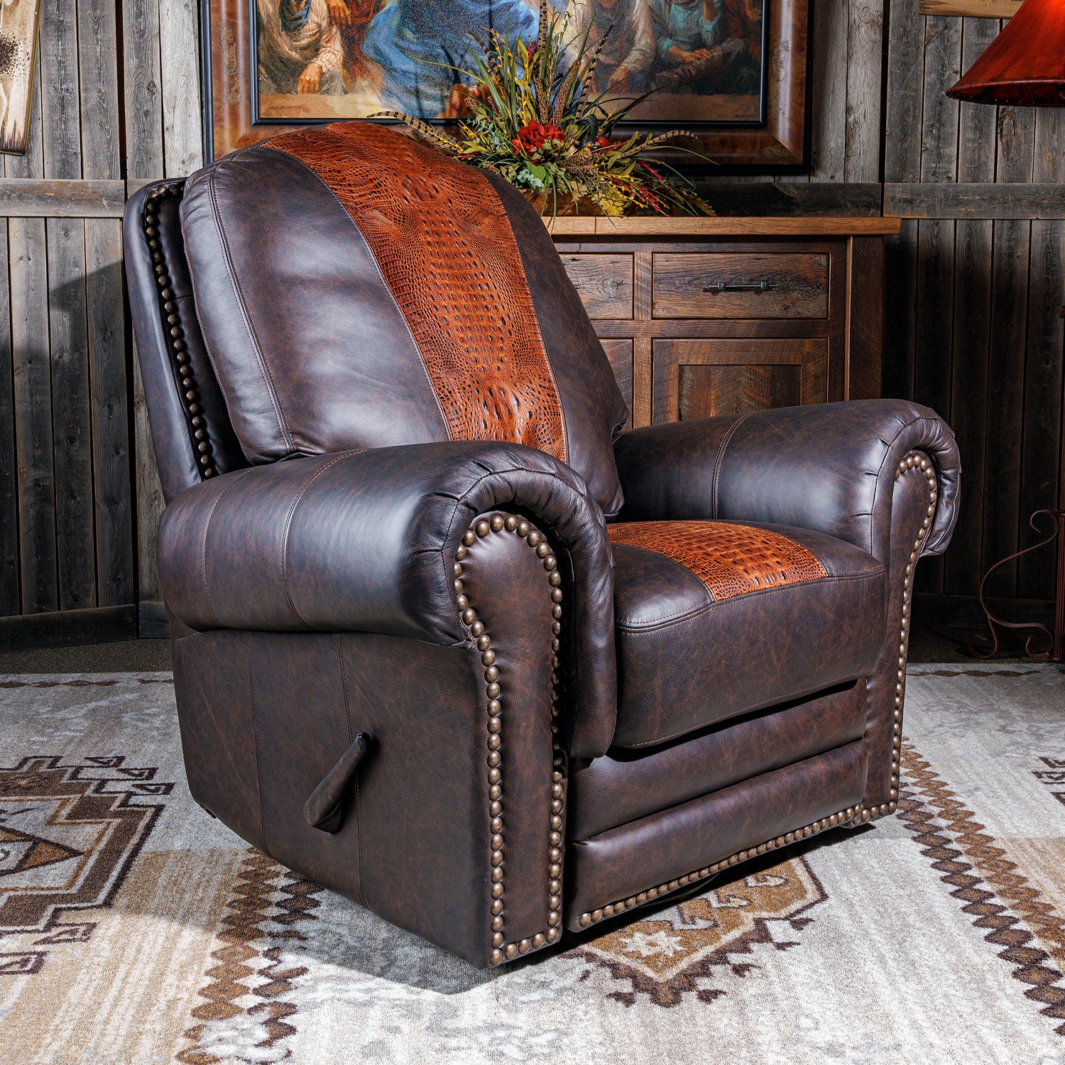 El Patron Western Leather Recliner | Western Gator Recliners – Hat