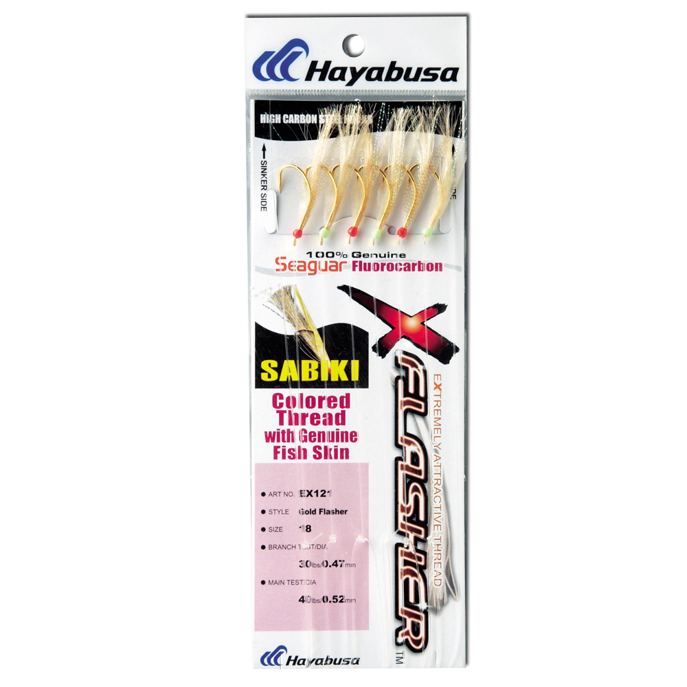 Sabiki® EX121 - Gold Flasher & Fish Skin - Hayabusa Fishing USA