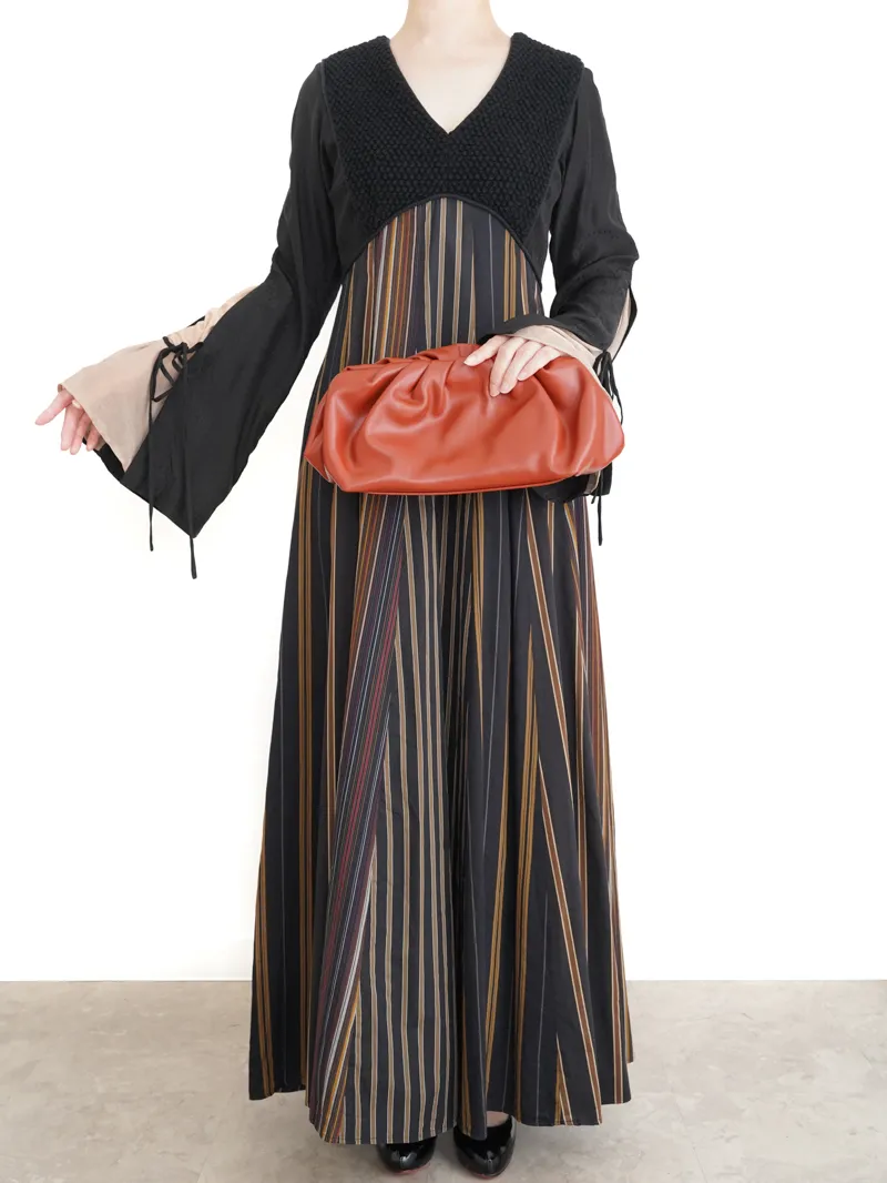 FUMIE=TANAKA（フミエ タナカ） パッチロングワンピース21FW（ブラック