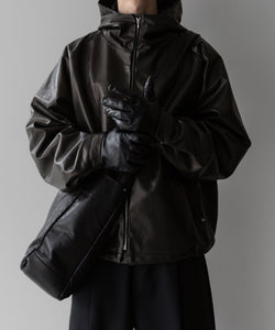 stein / シュタイン】LEATHER HOODED SHORT JACKET - BLACK | 公式通販