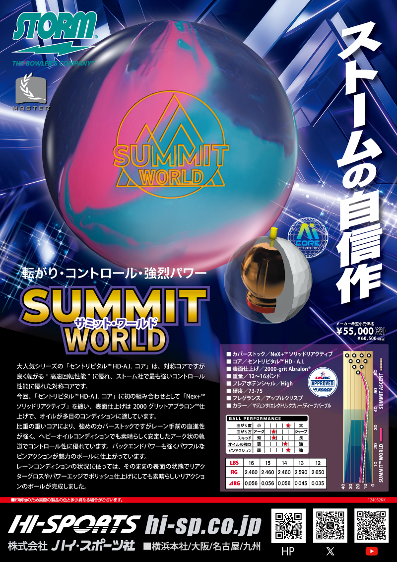 サミット・ワールド - ハイスポーツ社 ：信頼のボウリング用品販売
