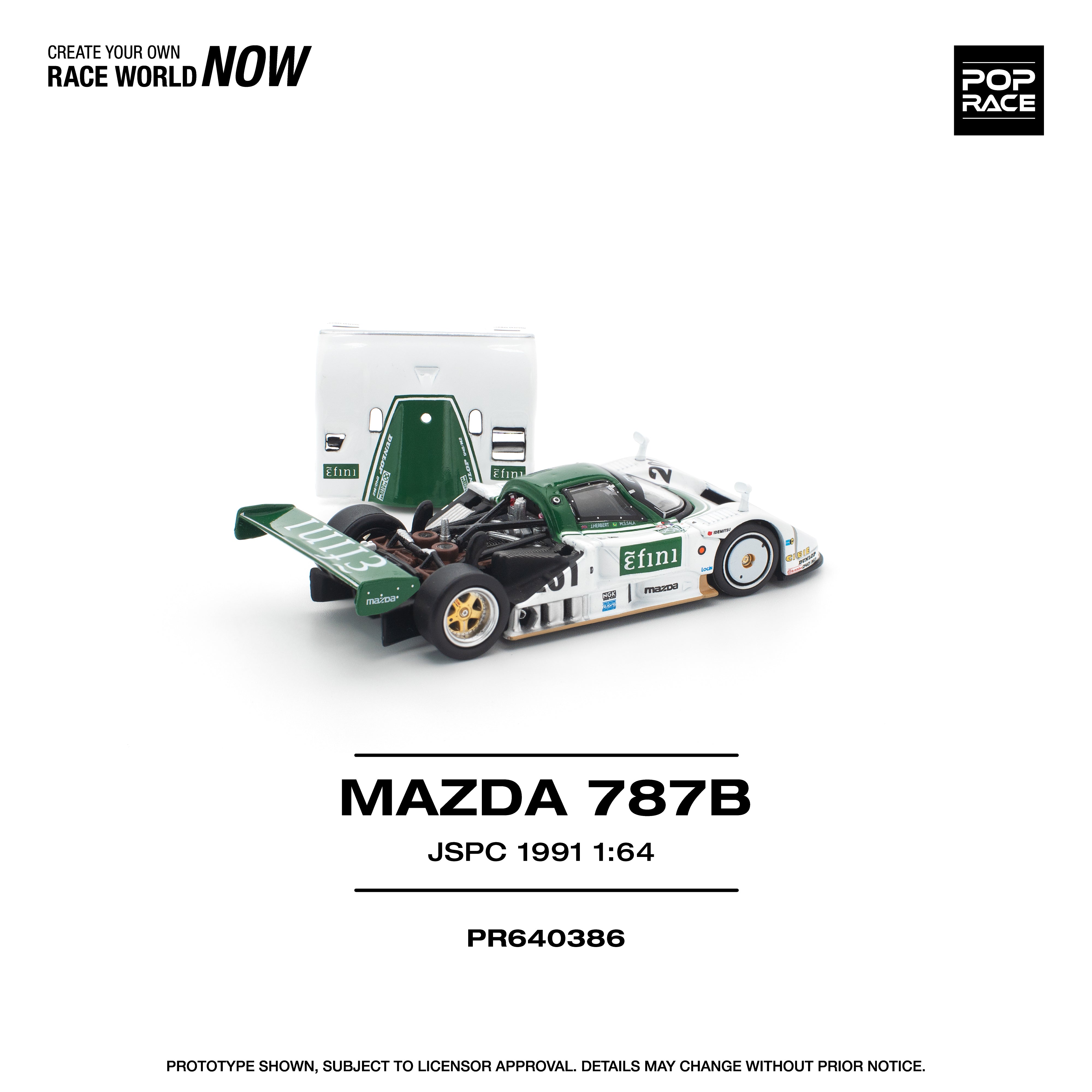 Preorder] POPRACE 1:64 MAZDA 787B JSPC 1991 PR640386 – Horizon Diecast