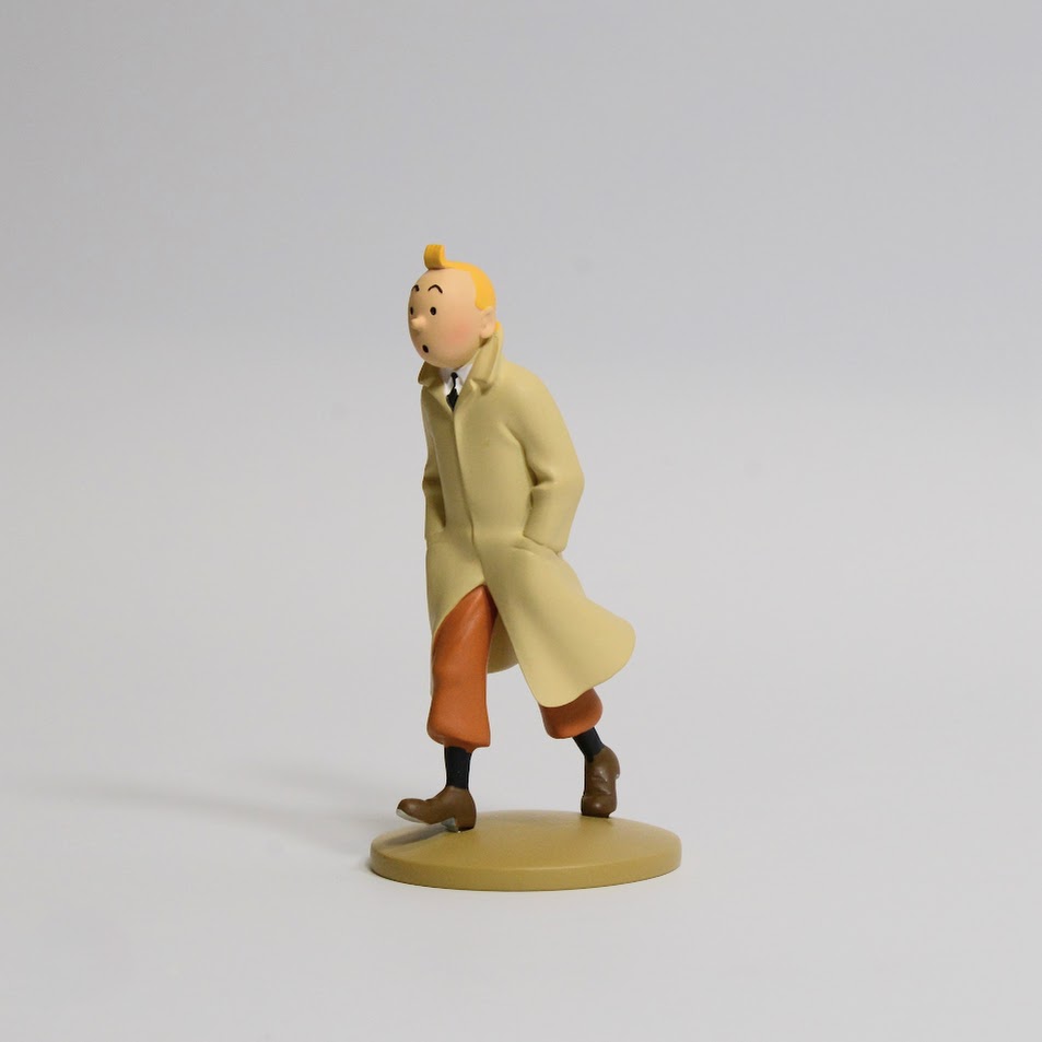 42190 TINTIN EN TRENCH - FIGURINE RESINE 12CM - TINTIN IN