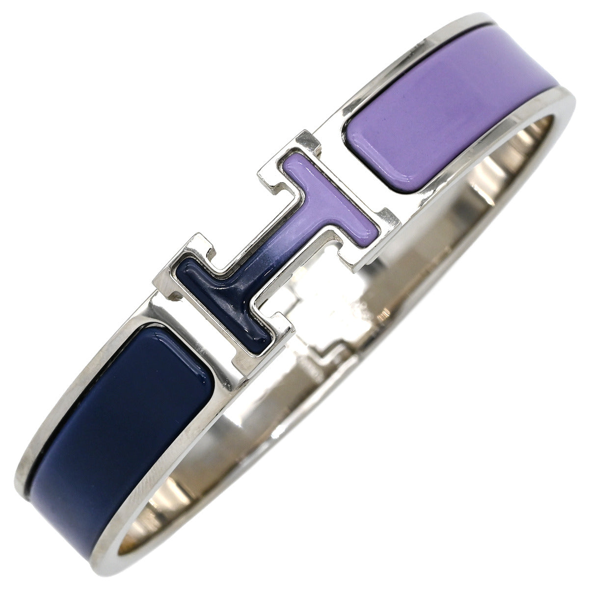 エルメス HERMES クリックH PM パープル×ネイビー メタル エナメル
