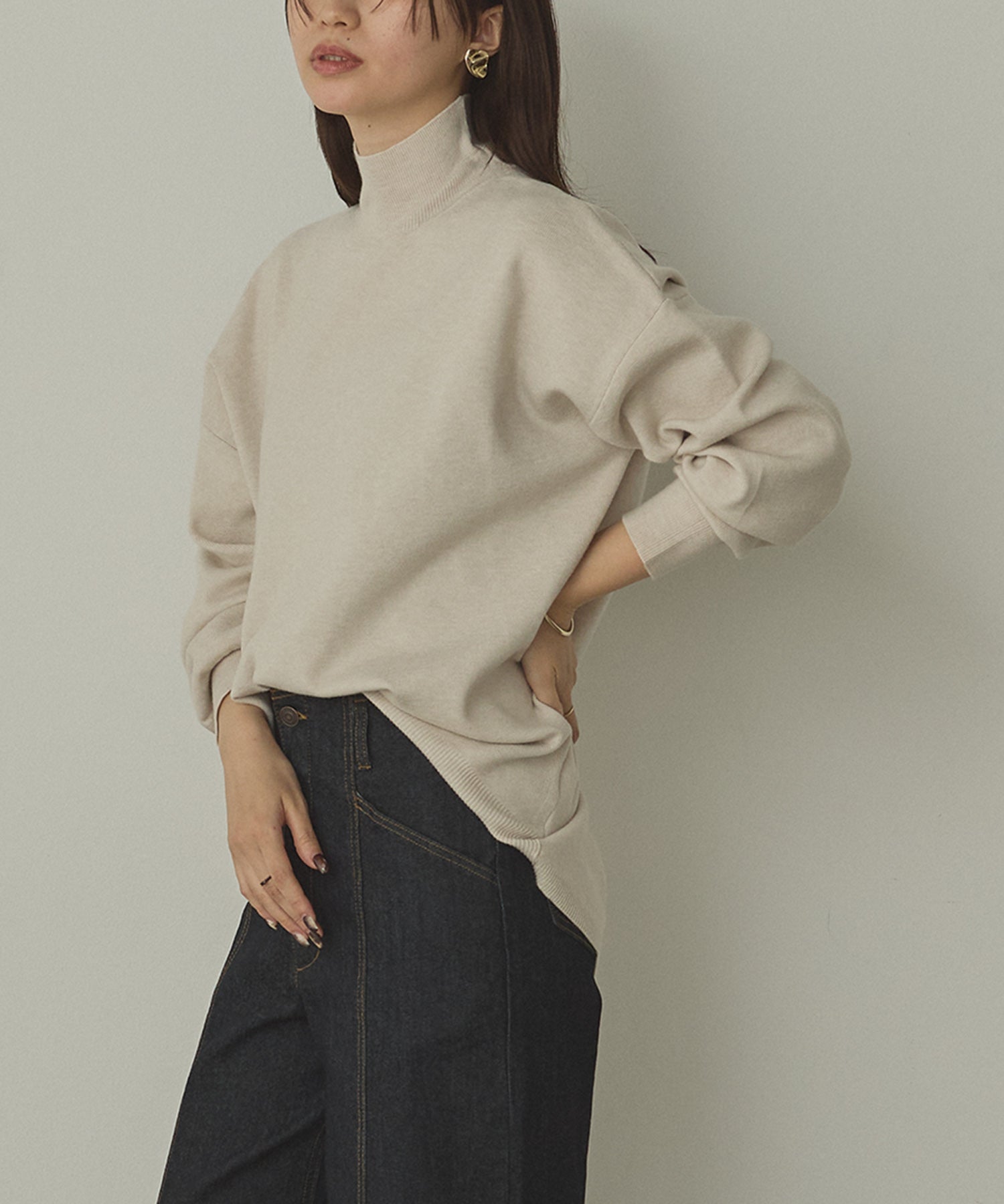 静電気防止】やわもちヤーン タートルドルマンニット