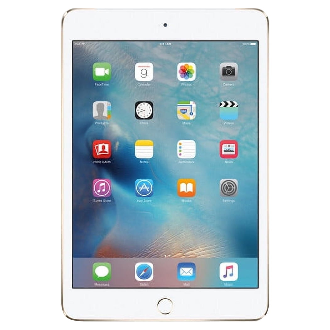 Apple iPad Mini 4 Tablet, 128GB, 4G, Gold, Refurbished, WiFi