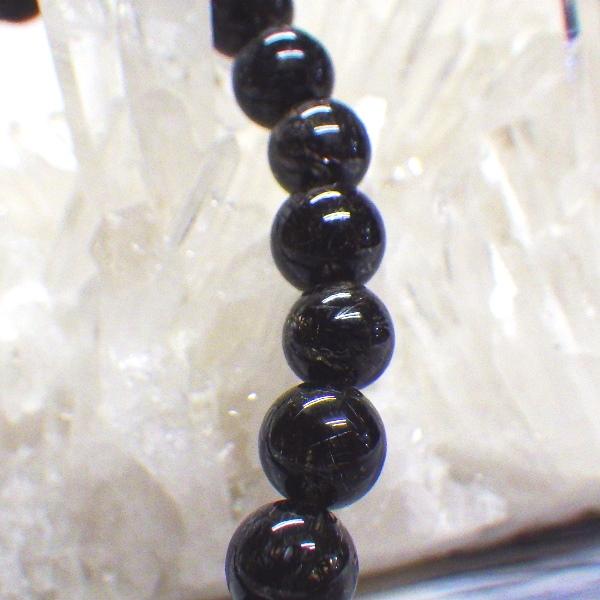 送料無料 パワーストーン ブレスレット AAAA級 ブラック ルチル