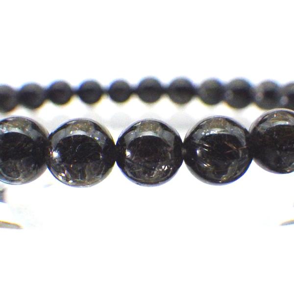 送料無料 パワーストーン ブレスレット AAAA級 ブラック ルチル