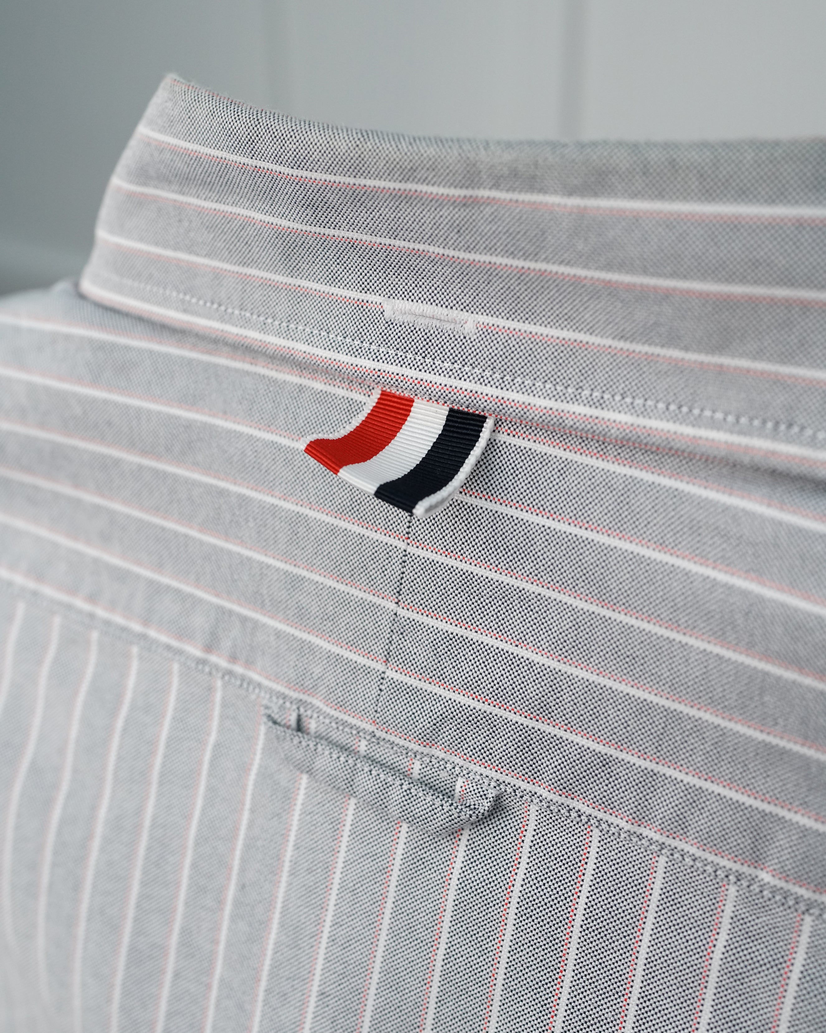 THOM BROWNE STRIPE LONG SLEEVES SHIRT MEDIUM GREY SIZE 3 - IDWX