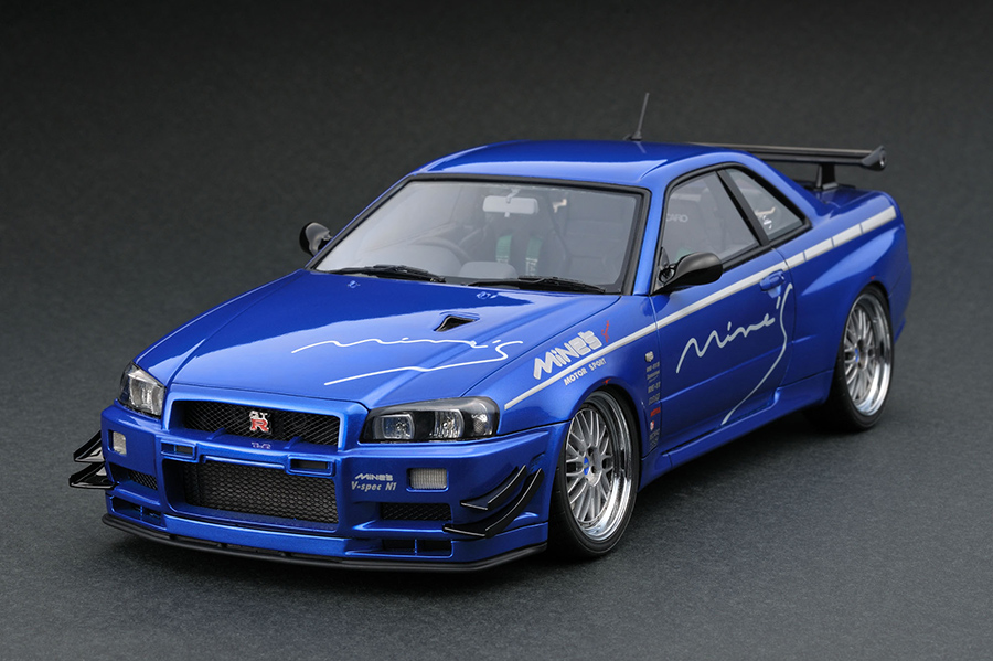 IG0350 1/18 Nissan Skyline GT-R Mine's (R34) Bayside Blue | LINE