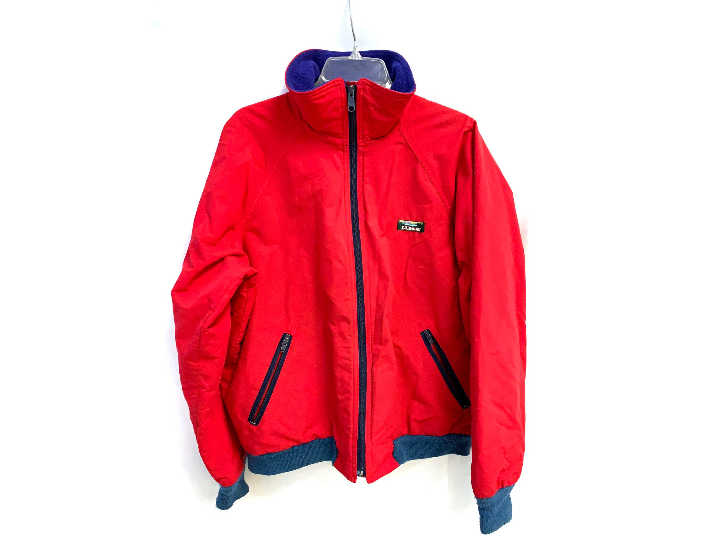 Vintage L.l.bean Warm up Jacket Coat Red Purple Blue Mens L - Etsy