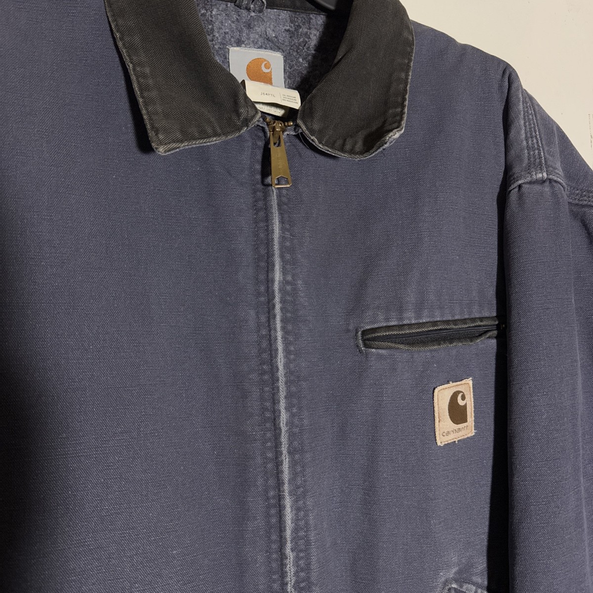 VTG Carhartt Detroit Jacket J64 PTL Size 2XL Navy Blue Blanket