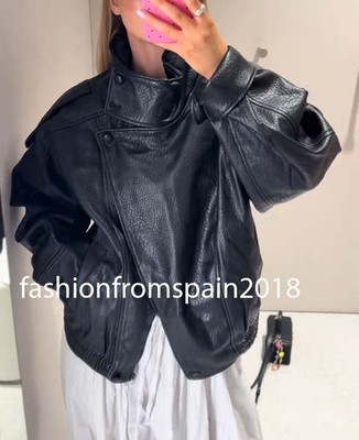 ZARA NEW WOMAN FW25 BNWT FAUX LEATHER JACKET BLACK XS-XXL 4391/872