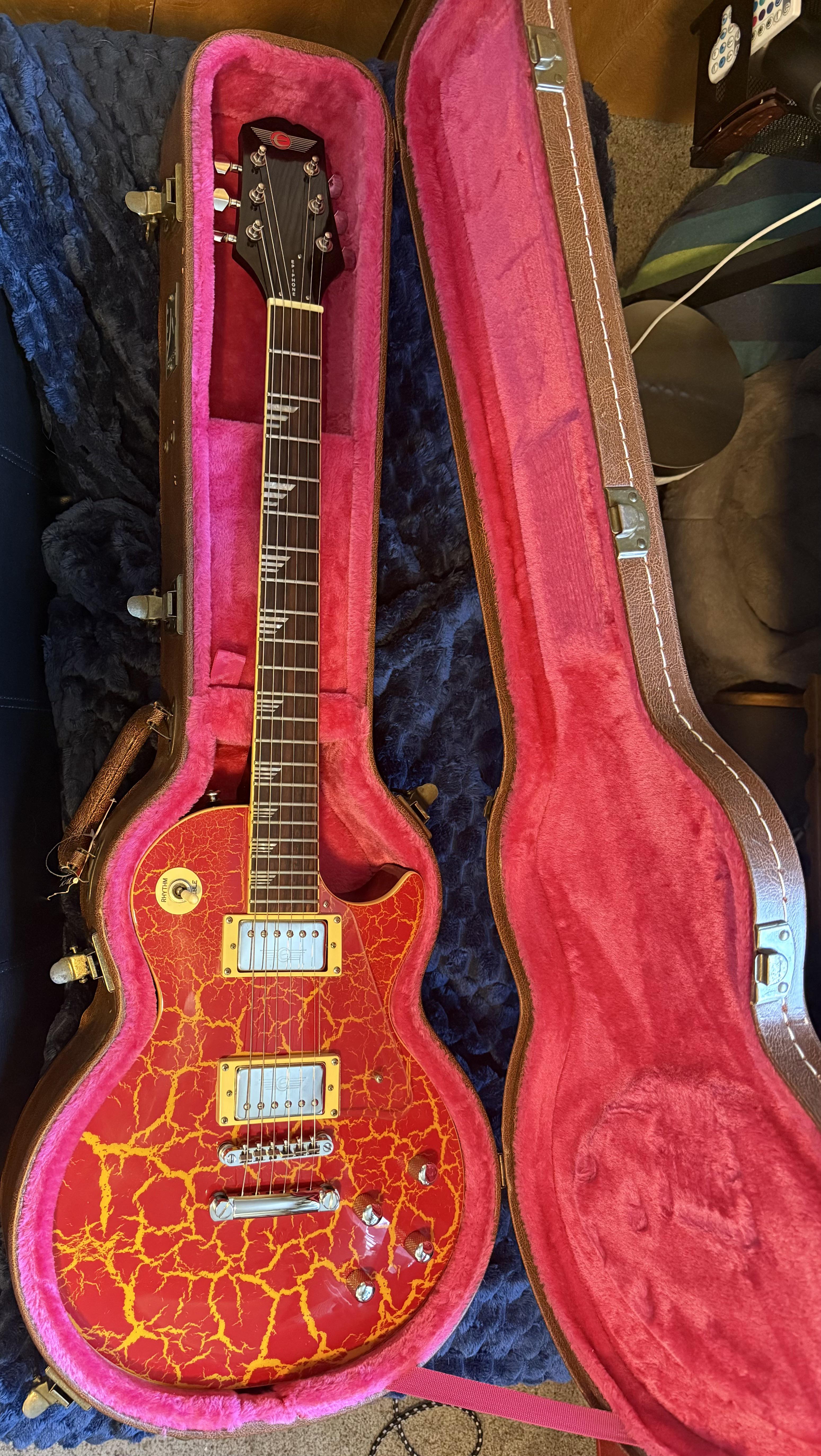 Epiphone Les Paul Nuclear Extreme Red & Yellow : r/guitars