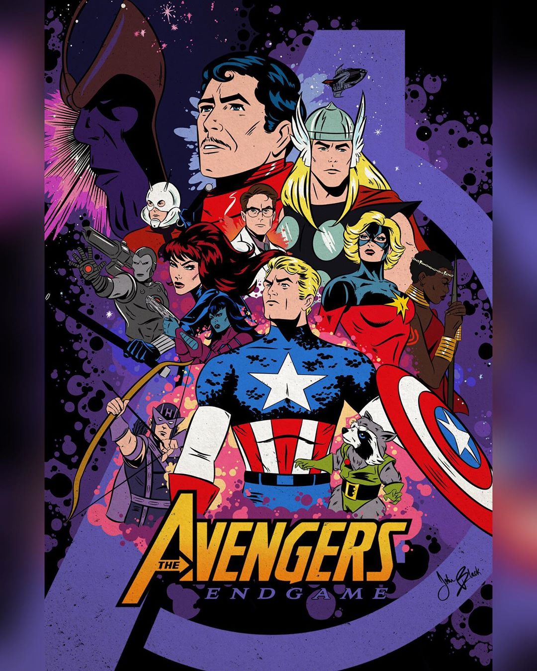 アベンジャーズ：エンドゲーム コミック風ポスター by John Black : r