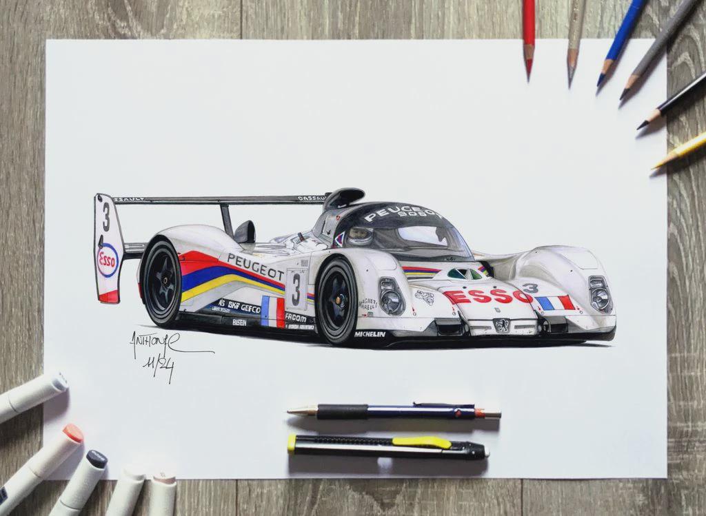 The Peugeot 905 designed by Anthony-C, winner of the 1993 Le Mans