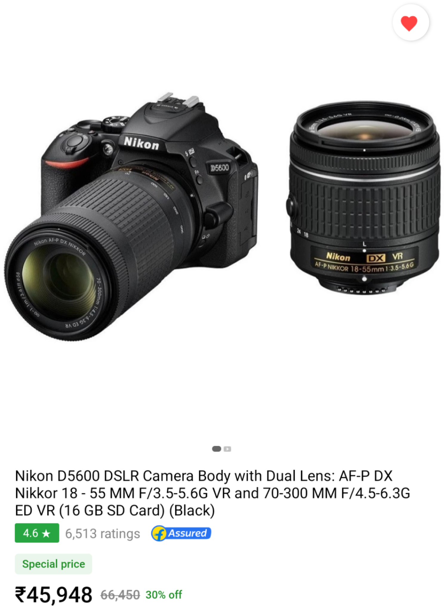 Is Nikon D5600 with a 18-55mm and 70-300mm lens a good choice for