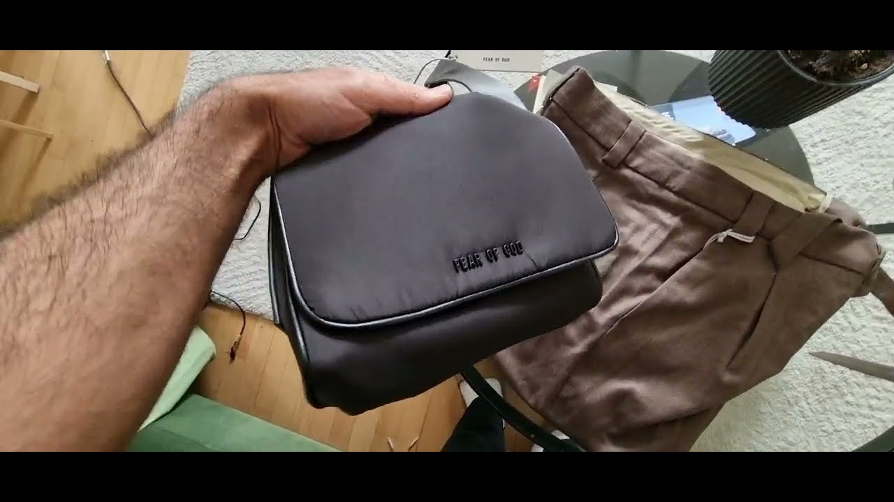 UNBOXING FEAR OF GOD TH7 Leather Messenger Bag and pants from the