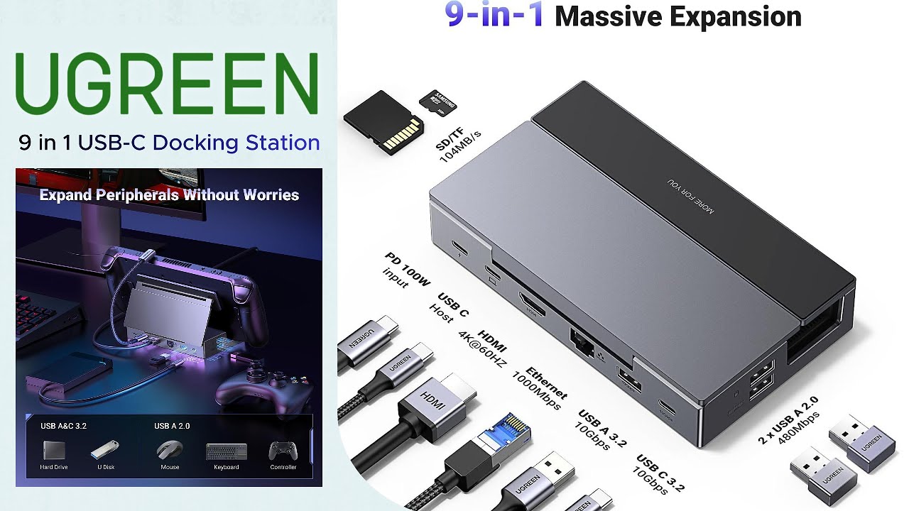 UGREEN 9 IN 1 Docking Station - YouTube