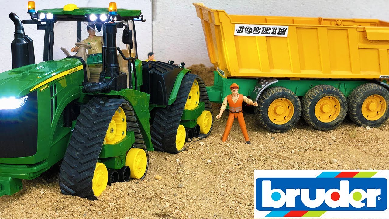 Toy Tractor with Jet Ski Transport! RC Bruder Kids video | World