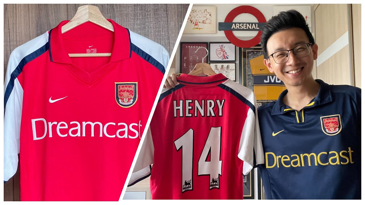 Arsenal 2000-2002 Home Dreamcast Kit Worn by Henry in Double