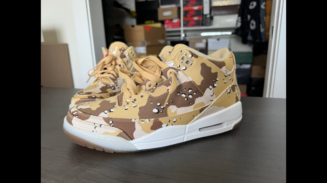 Air Jordan 3 WNBA Desert Camo On Feet Review - YouTube