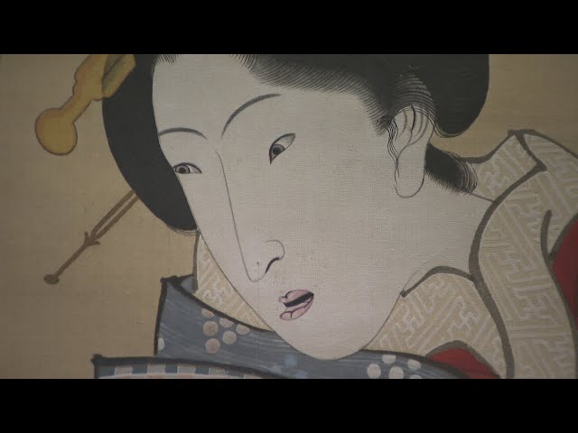 ファッションの変化が楽しめる「美人図」も 岡山市で肉筆浮世絵の展覧