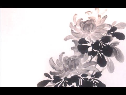 Chrysanthemum sumi-e painting - 菊 - - YouTube