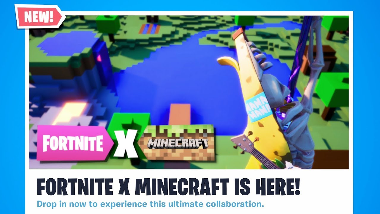 Fortnite X Minecraft - Gameplay [2019] - YouTube