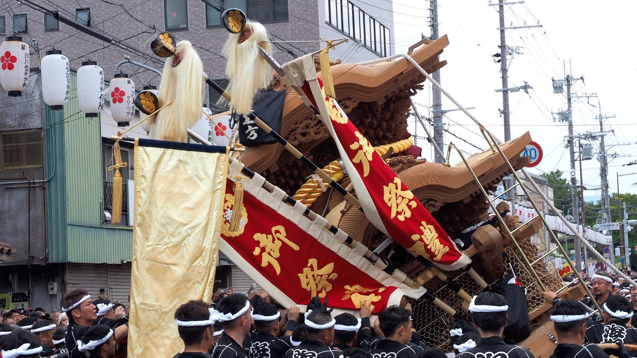 貝塚 麻生郷だんじり祭【転倒事故あり】：ローソン前＿試験曳き