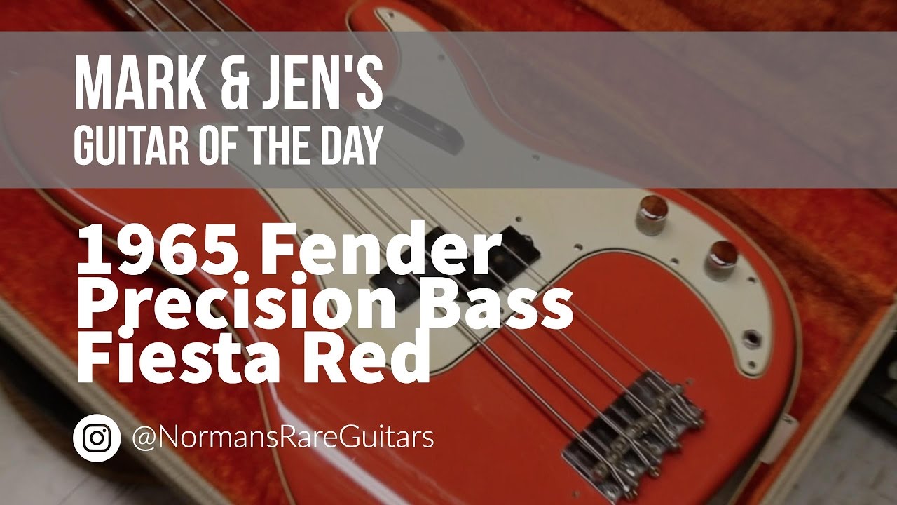 1965 Fender Precision Bass Fiesta Red | Guitar of the Day - YouTube