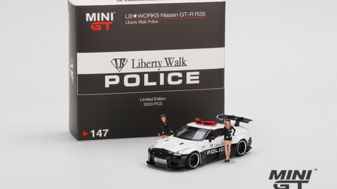 Mini GT LB Works Nissan GT-R R35 POLICE #147 - YouTube