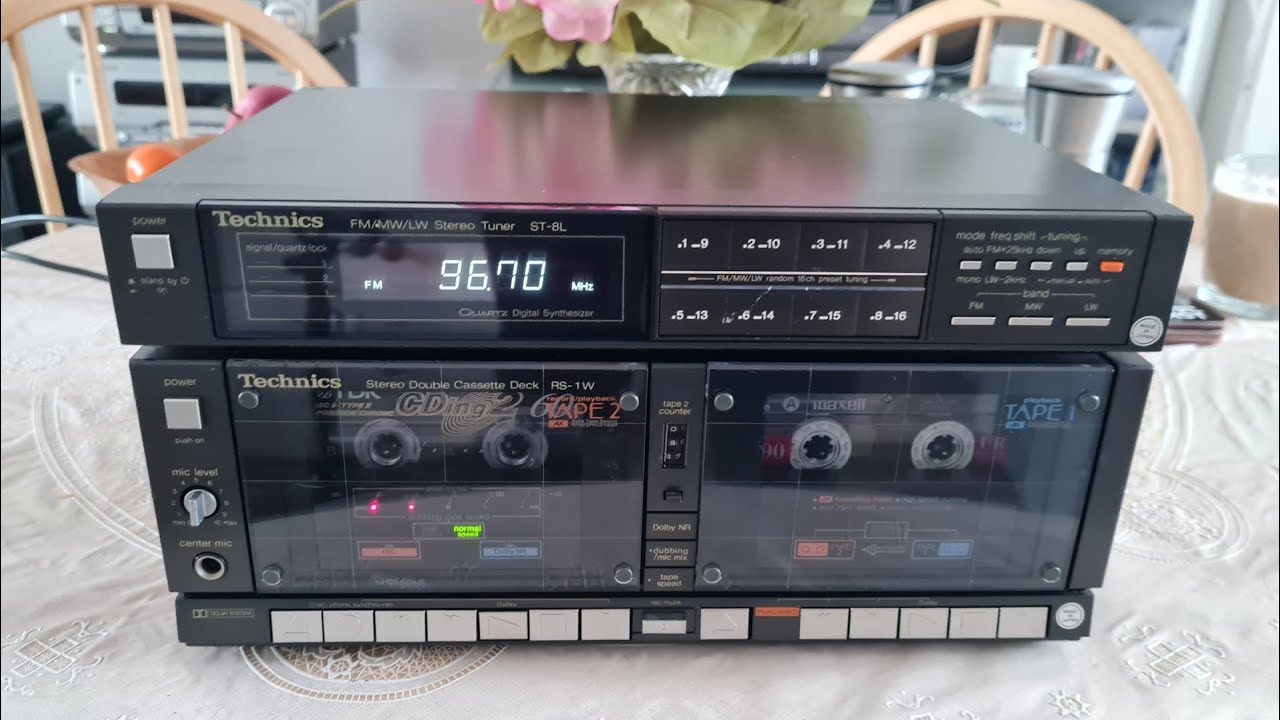Technics RS-1W Twin Cassette Deck And ST-8L FM/MW/LW Radio (1983