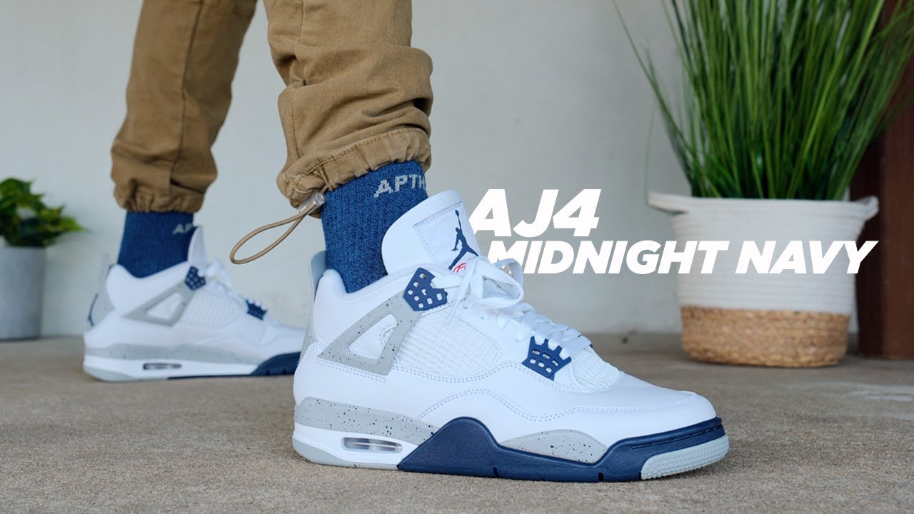 Air Jordan 4 MIDNIGHT NAVY Review & On Feet - YouTube