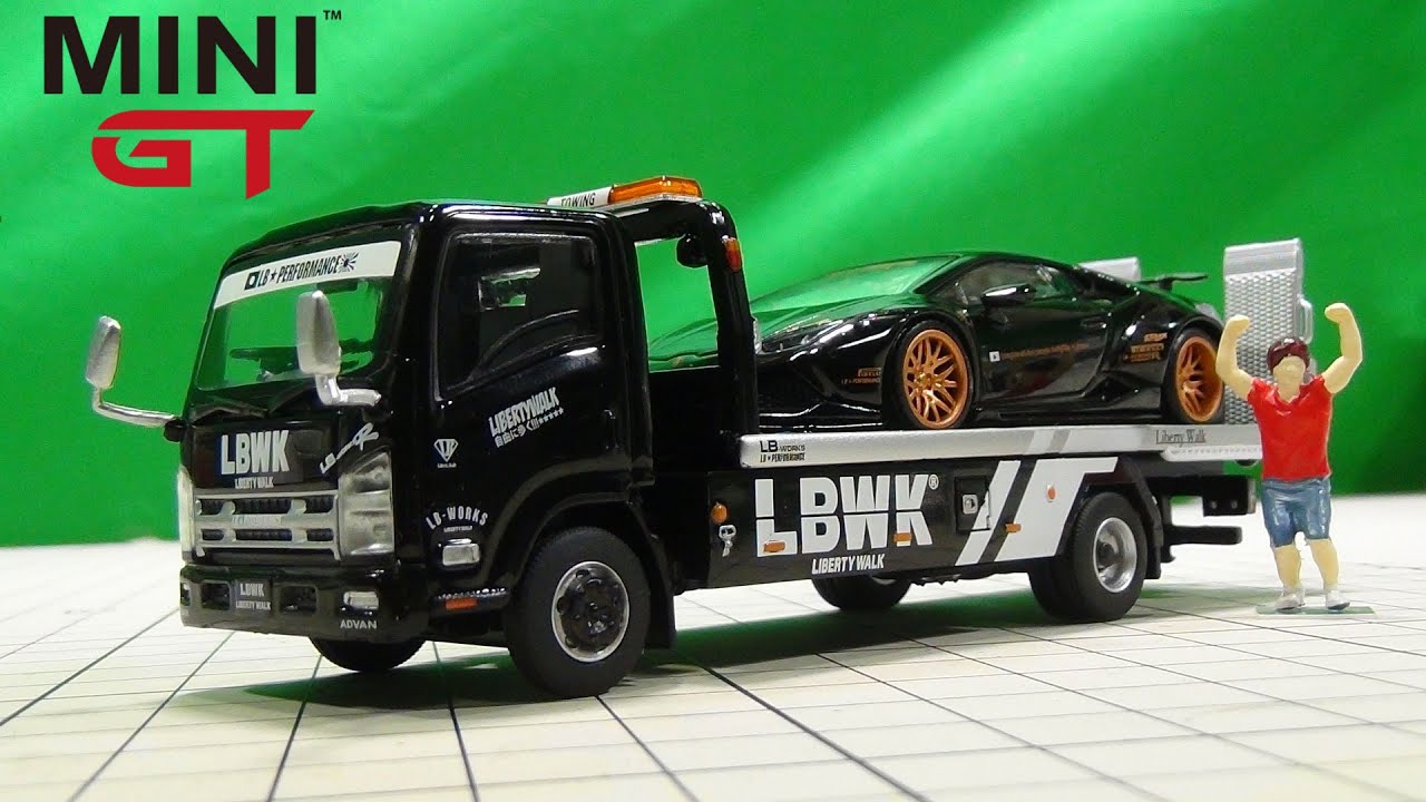 荷台がスライドするぞ MINI GT 1/64 Isuzu Nシリーズ (ELF) 車両積載車
