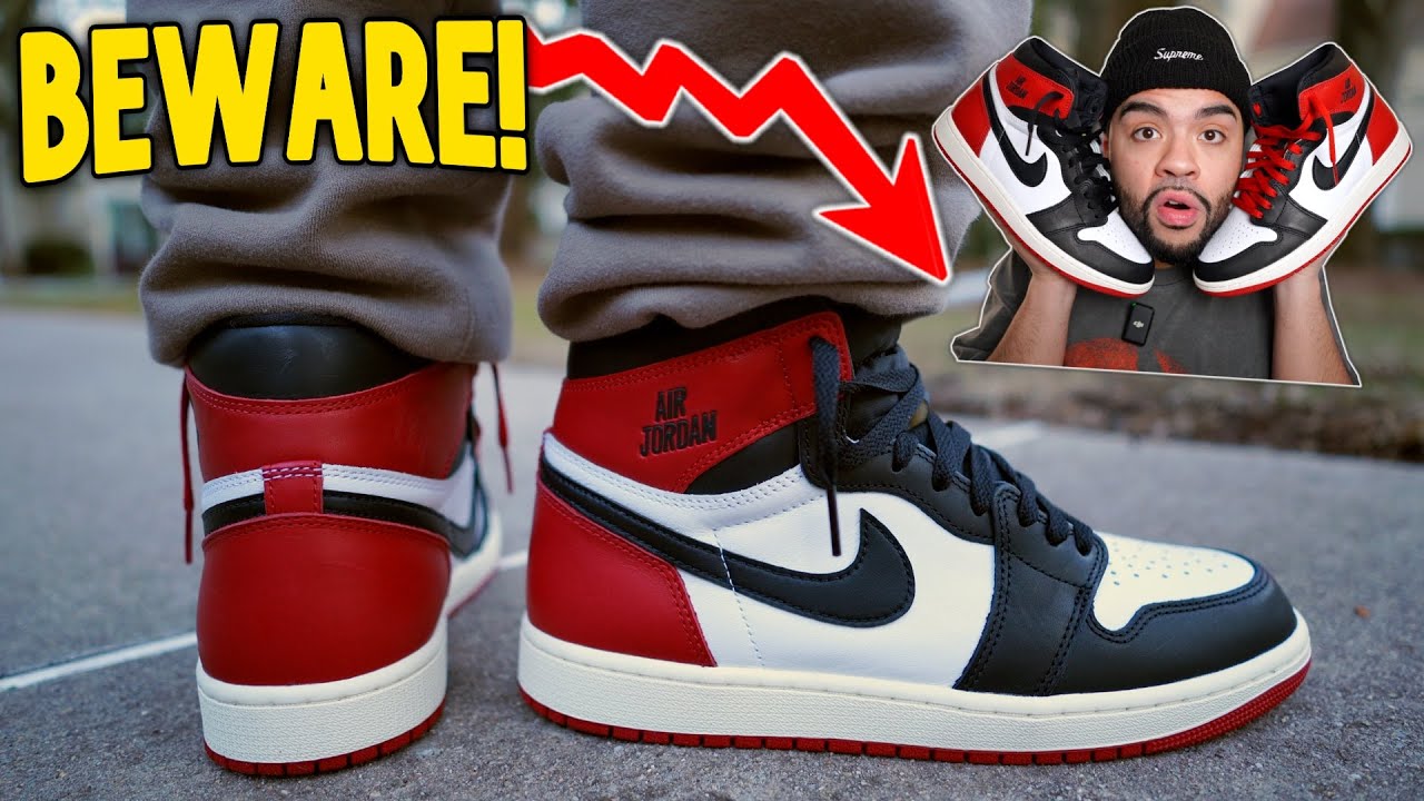 BEWARE! Jordan 1 High Black Toe Reimagined REVIEW + On FEET - YouTube