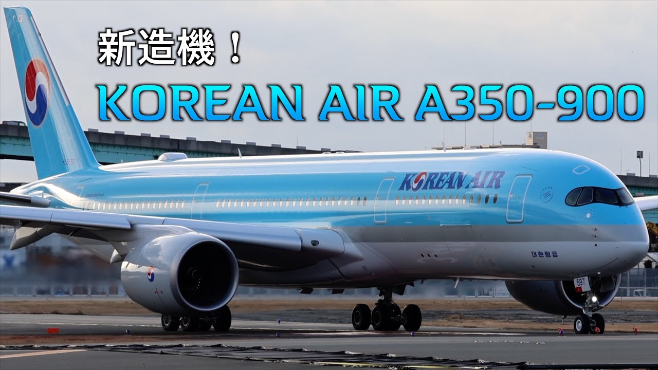 美しい塗装】新造機A350-900！大韓航空の塗装は似合うかも⁉︎ - YouTube