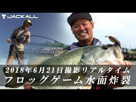 バス釣り】2018年6月21日撮影 フロッグゲーム水面炸裂 / ジャッカル