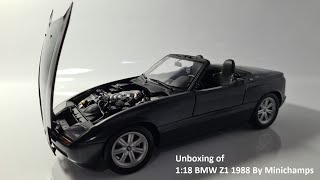 1:18 BMW Z1 1988 by Minichamps [scale die-cast car unboxing] - YouTube