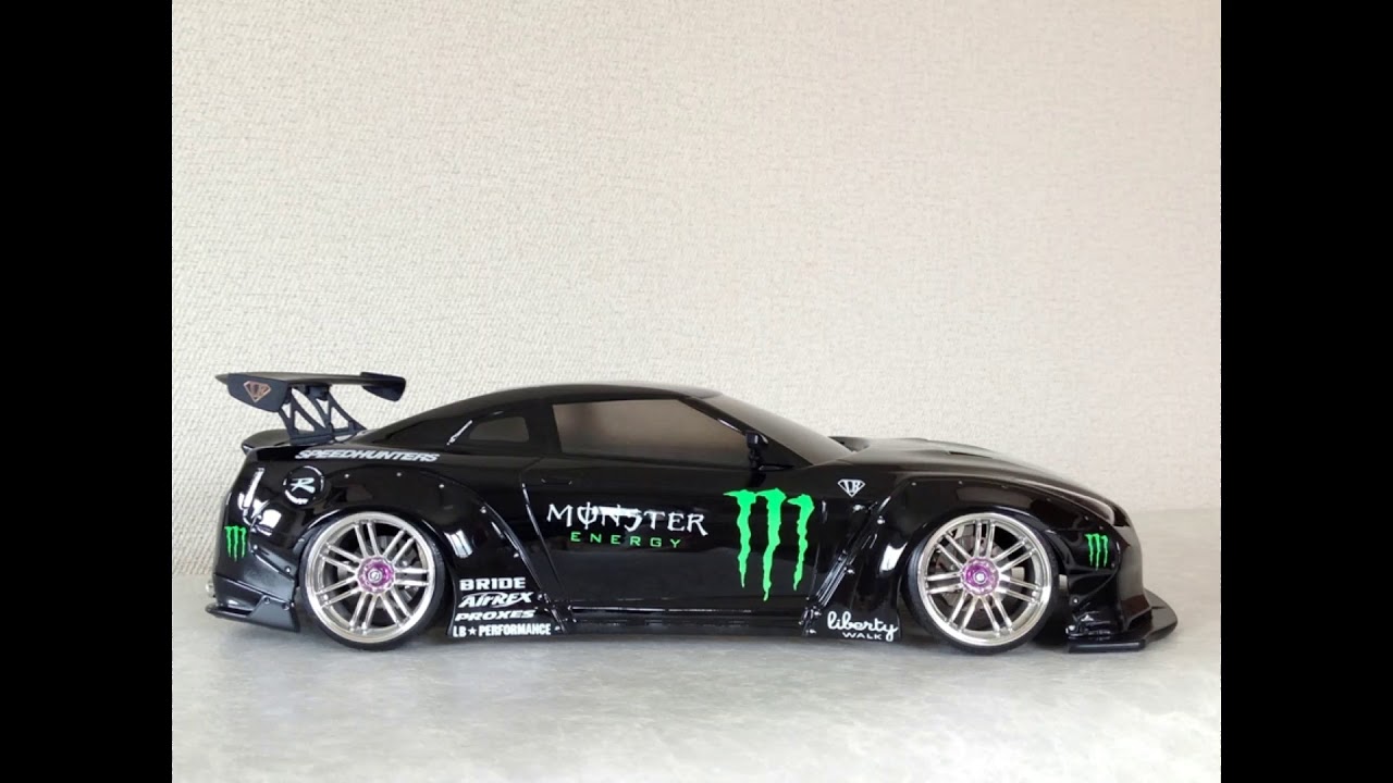 ラジコンボディ制作】テツジン R35 GT-R モンスターエナジー 完成画像