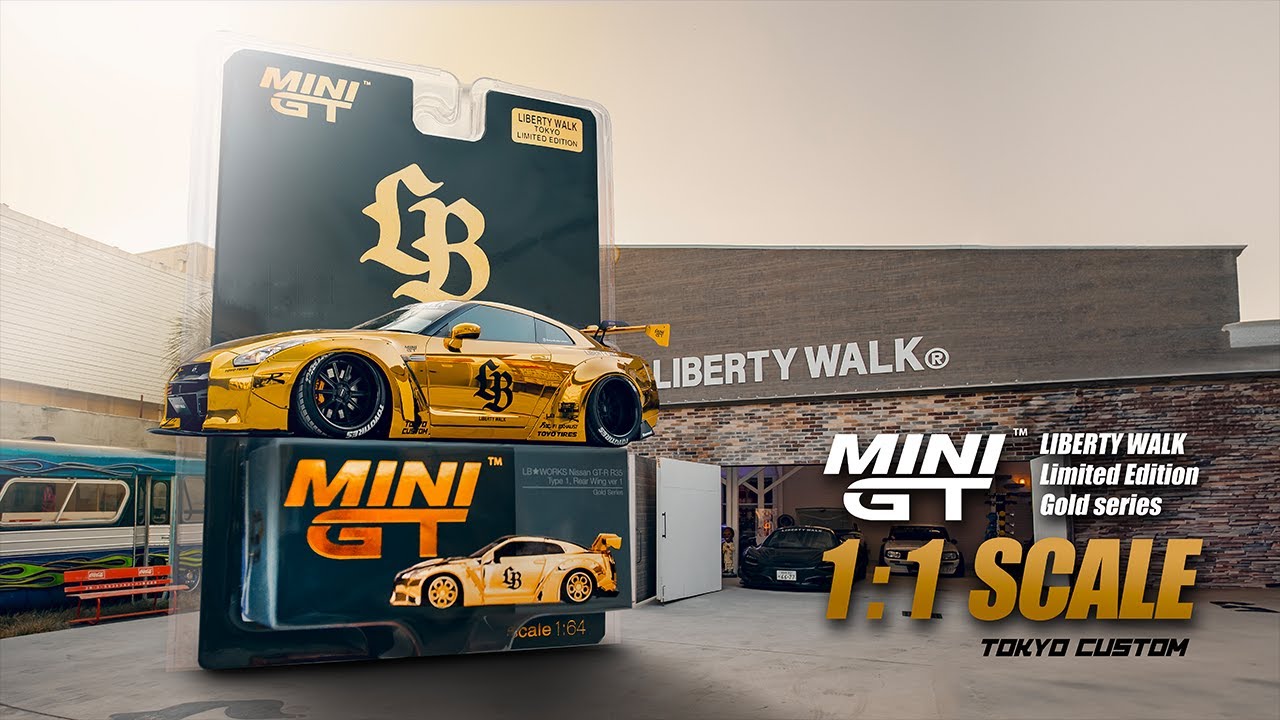 MINI GT Gold Series LB-WORKS Nissan GT-R R35 type 1 1:1 scale ! by