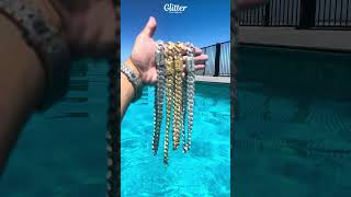 18kgp Iced Out Prong Chain Necklace 【19mm】 | Glitter