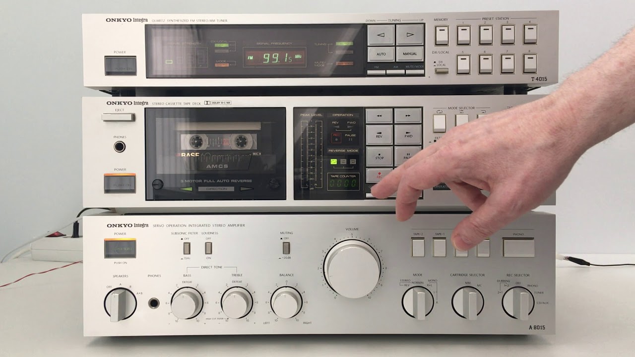 ONKYO T-4015 Tuner demo playing + A-8015 Amplifier + TA-R77 Tape