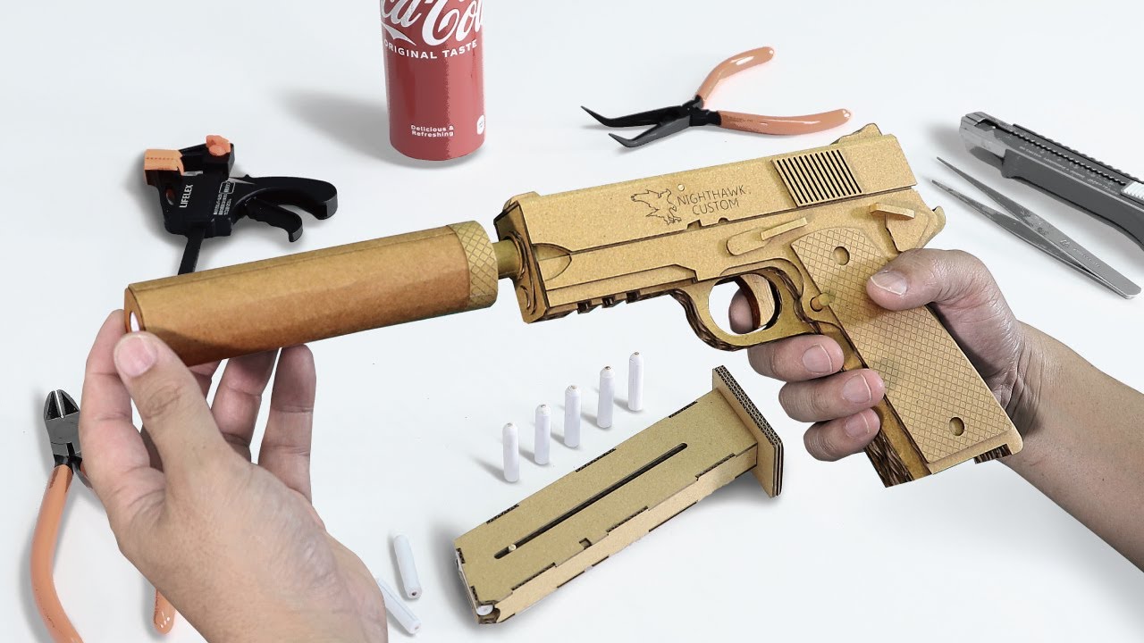 How to Make a Cardboard Gun【NIGHTHAWK Custom】 - YouTube