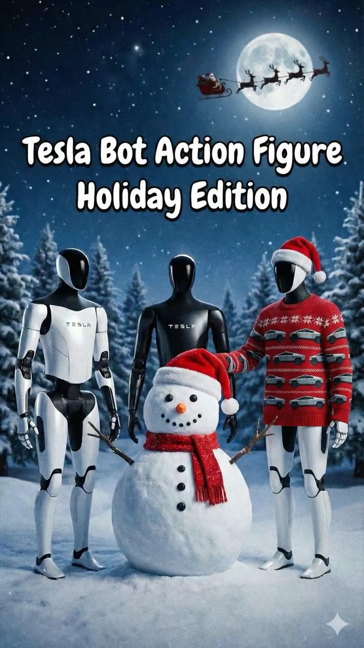 Tesla Optimus robot figurine, special holiday edition, is now