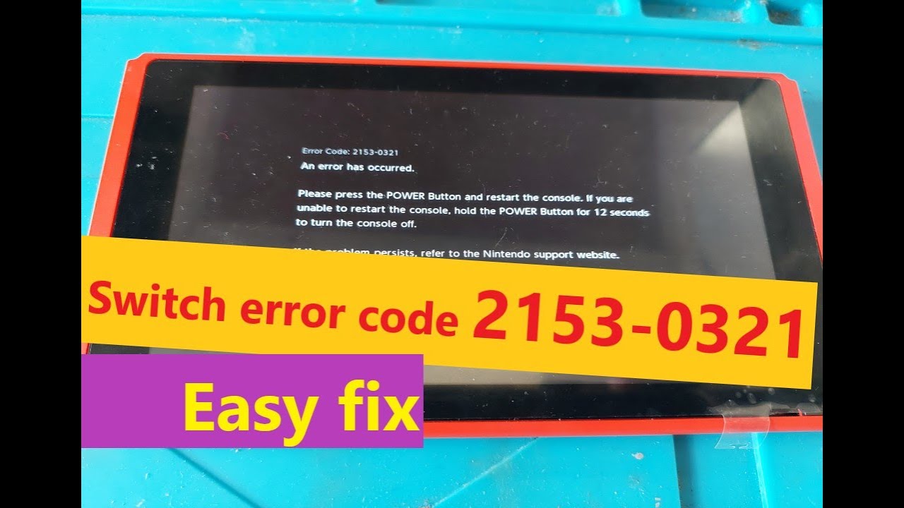 Easy fix for Nintendo Switch error code 2153-0321 - YouTube