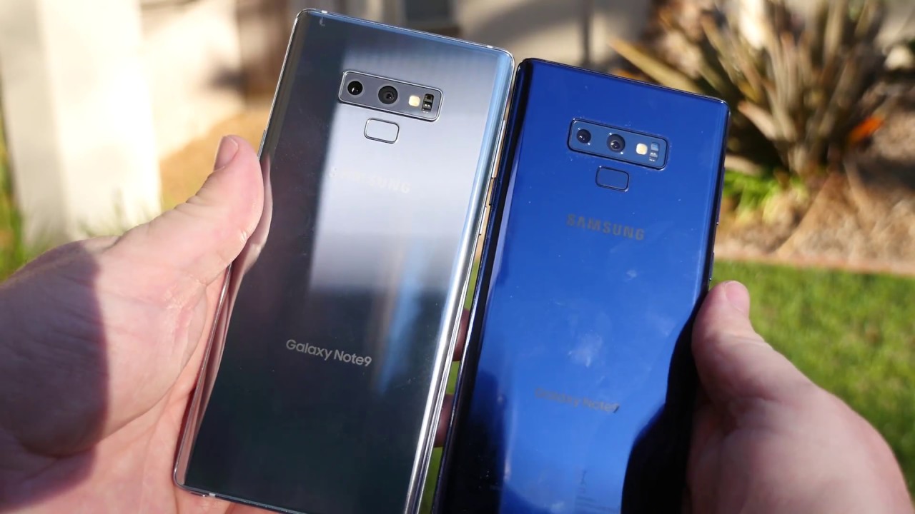 Samsung Galaxy Note 9 Ocean Blue vs Cloud Silver - YouTube